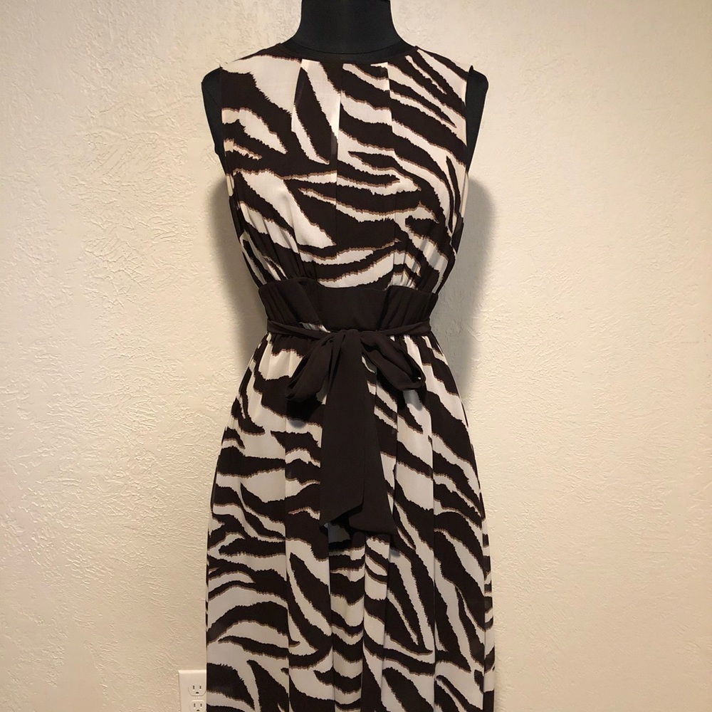 Brown Zebra Print Dress
